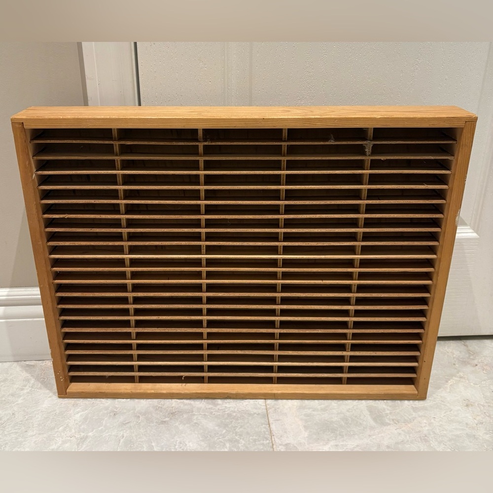 Vintage Napa Valley Box Company Wooden 100 Slot Cassette Storage Holder